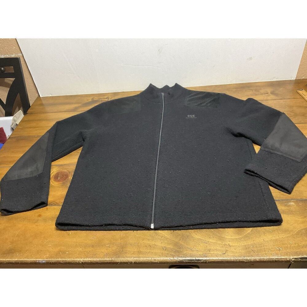 Helly Hansen Mens Size XL Black Full Zip Wool Jacket